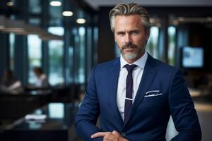 AI generated Professional Businessman Posing in Suit and Tie photo
