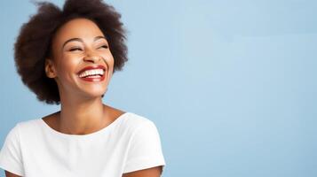 AI generated Smiling Woman With Diverse Features photo