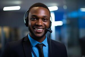AI generated Smiling Man in Headset photo