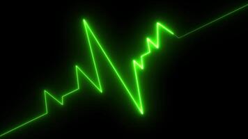 Herzschlag Linie Neon- Licht Herz Bewertung Anzeige Bildschirm medizinisch Forschung 4k Auflösung video