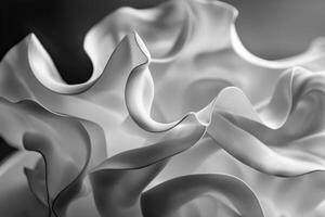 AI generated This is a close-up photo of a glossy object with flowing, organic shapes and smooth, fluid-like curves reminiscent of petals or liquid forms. abstract background fluid and flower forms