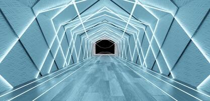 Light tunnel and laser beam Modern pipe 3D illustration photo