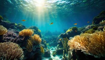 ai generado debajo el mar paisaje, marina biodiversidad foto