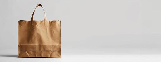 AI generated Blank shopping bag mockup ready for your design, perfect for showcasing retail branding and online shopping concepts photo