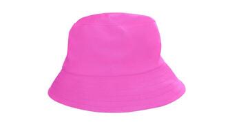 Pink bucket hat isolated on white background photo