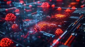 AI generated Epidemiology Insight, An Analytical Map Showcasing the Spread of Disease with Data Points and Tools for Comprehensive Public Health Strategy. photo