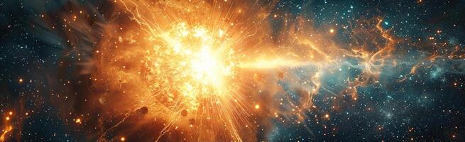 ai generado supernovas iluminar espacio con explosivo energía, calificación el final de estrella vida ciclos en un deslumbrante cósmico espectáculo. foto