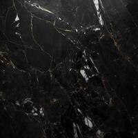 AI generated Black marble texture, dark, polished marble surface with intricate white veining photo