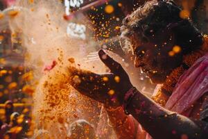 AI Generated Holi Festival Moments photo