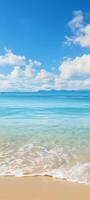 AI generated Seascape with blue sea and white sand photo