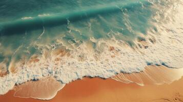 AI generated Seascape with blue sea and white sand photo