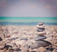 Zen balanced stones stack photo