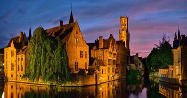 Famous view of Bruges, Belgium photo