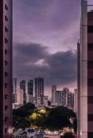 Cloudy evening over the skyline of Tatuape, Sao Paulo, Brazil. photo