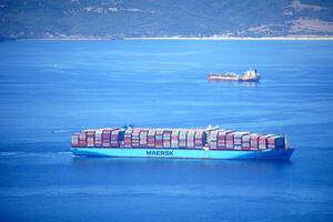 concept of maritime transport in the Strait of Gibraltar photo