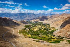 View of Indus valley in Himalayas. Ladakh, India photo