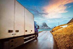 Truck on road in Norway photo