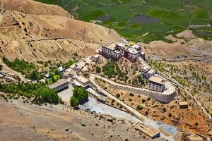 Aerial view of Ki Gompa monastery, Spiti Valley, Himachal Prades photo