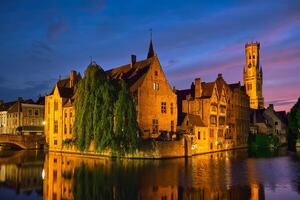 Famous view of Bruges, Belgium photo