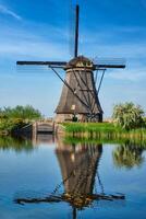 Windmills at Kinderdijk in Holland. Netherlands photo