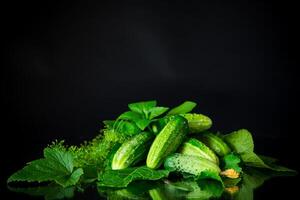 a set of products for pickling cucumbers photo