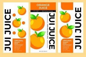 naranja jugo etiqueta diseño. adecuado para bebida, botella, embalaje, pegatinas, y producto embalaje vector