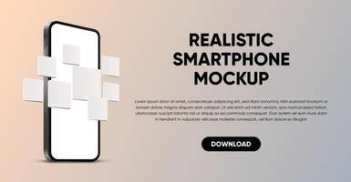 realista teléfono inteligente modelo. móvil teléfono marco con blanco monitor aislado plantillas, vector móvil dispositivo concepto