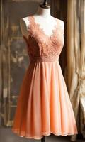 AI generated mini dress with low neckline on a mannequin. ai generative photo