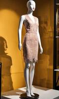 AI generated mini dress with low neckline on a mannequin. ai generative photo
