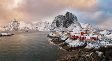 Hamnoy fishing village on Lofoten Islands, Norway photo