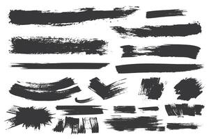 Set of black paint  ink brush strokes  brushes  lines. vector elements