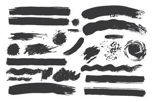 Set of black paint  ink brush strokes  brushes  lines. vector elements