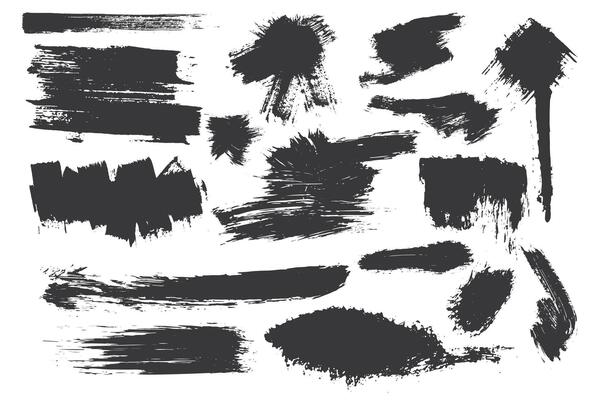 Set of black paint  ink brush strokes  brushes  lines. vector elements