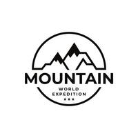 Mountain Peaks Simple logo design vector