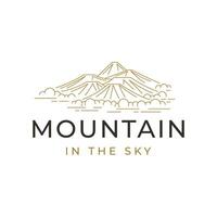 Mountain Peaks Sky Cloud Simple logo design vector