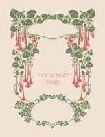 Vintage floral frame with ornamental elements background design vector