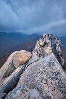 View from Ulsanbawi rock peak. Seoraksan National Park, South Corea photo