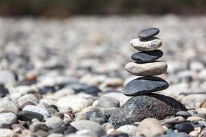 Zen balanced stones stack photo