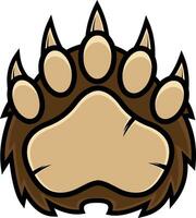 Bear Paw With Claws Print Logo Design. Vector Illustration Isolated On White Background