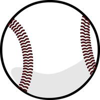 Cartoon Baseball Ball. Vector Hand Drawn Illustration