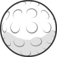 Cartoon Golf Ball. Vector Hand Drawn Illustration Isolated On Transparent Background