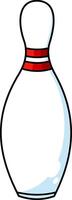 Cartoon Bowling Pin. Vector Hand Drawn Illustration Isolated On Transparent Background