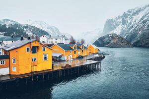 Nusfjord fishing village in Norway on Lofoten islands photo