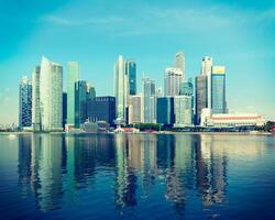 Singapore skyline business district skyscrapers at day photo