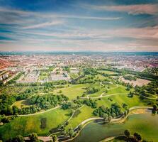 Aerial view of Olympiapark . Munich, Bavaria, Germany photo