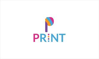 Digital print logo design template vector