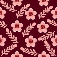 seamless pattern with a floral theme, with a flat design style vector