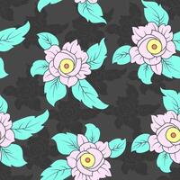 seamless pattern with a floral theme, with a flat design style vector