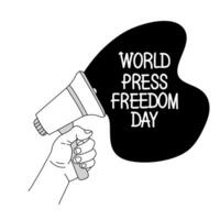 doodle illustration with the theme of world press freedom day, doodle art on white background vector
