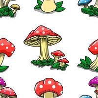 seamless pattern with the image of mushrooms vector